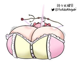 breasts_bigger_than_body breasts_bigger_than_head breasts_bigger_than_torso breasts_on_floor colossal_breasts dress enormous_breasts female gigantic_breasts huge_breasts hyper hyper_breasts immobile madoka_kaname mahou_shoujo_madoka_magica massive_breasts pink_hair puella_magi_madoka_magica tagme tokidokisuiyobi twintails