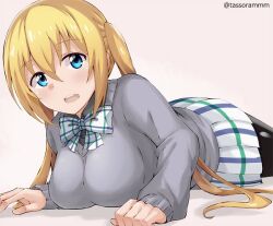 big_breasts blonde_hair hinata_kaho school_uniform tagme