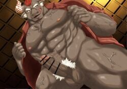 abs anthro balls bovid bovine cattle fu_ren_chi genitals gyumao hi_res lifewonders male male_only mammal muscular muscular_anthro muscular_male nipples pecs penis solo solo_male tokyo_afterschool_summoners vein veiny_muscles veiny_penis