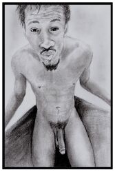 african african_male big_dick big_penis black_male black_penis cock cock_out dick gay_male hand_drawn male male_only naked naked_male pencil pencil_(artwork) pencil_sketch sketches_by_adab towel towel_boy towel_only