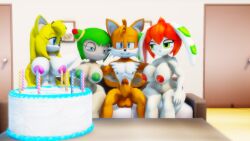 1boy 3d 3d_(artwork) 3girls alien alien_girl anthro areola balls basset_hound big_areola big_penis birthday breasts cake candle cosmo_the_seedrian crossover domestic_dog eastern_and_western_character erection female fox freedom_planet freedom_planet_2 furry galaxytrail harem huge_breasts interspecies male milla_basset navel nipples nude penis plant plant_girl sahanovazamat seedrian sega sonic_(series) sonic_boom sonic_the_hedgehog_(series) sonic_x source_filmmaker tagme tails thick_thighs wide_hips zooey_the_fox