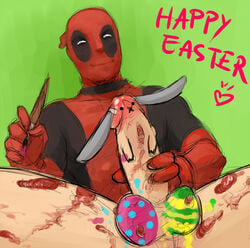 1boy deadpool easter easter_balls erection male male_only marvel solo tagme wade_wilson