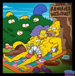 abraham_simpson after_sex bart_simpson being_watched cocktail cum cum_drip cum_on_blanket dildo female flaccid functionally_nude homer_simpson human lisa_simpson looking_at_viewer male marge_simpson nipple_sucking nude penis_wrap picnic red_balls red_penis selma_bouvier straight tagme the_simpsons thighhighs toon-party what yellow_body