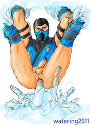 1boy 2011 2d anal_insertion gay ice male male_only mortal_kombat solo sub-zero watering watering2011