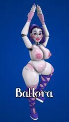 animatronic arms_raised ballora ballora_(fnafsl) big_breasts blue_hair blush breasts cosmic_trance dancer enormous_breasts enormous_nipples eyelashes female female_only five_nights_at_freddy's five_nights_at_freddy's:_sister_location fnaf high_heels high_socks light_blue_necklace looking_at_viewer mole mole_on_cheek necklace nude nude_female one_leg_bent pink_cheeks pink_nipples purple_eyes purple_fingernails pussy scottgames sister_location source_filmmaker summer_ballora summer_ballora_1.0_(cosmic_trance) thick_thighs white_body yellow_earrings