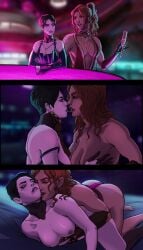 2d 2girls blanche_(inkary) cd_projekt_red cyberpunk_2077 darius_(inkary) female female_only inkary multiple_girls tagme yuri