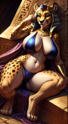 ai_generated animal_ears animal_humanoid anthro ass big_ass big_breasts cute egyptian_hyena female female_only furry furry_ass furry_breasts furry_ears furry_female furry_only furry_tail hi_res hyena hyenaloverai mammal nai_diffusion seductive stable_diffusion