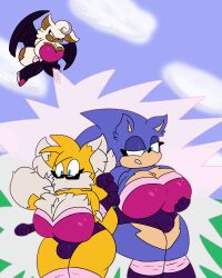 absurd_res big_breasts breasts chibitay futanari futanari_transformation gender_transformation hi_res huge_breasts intersex mti_transformation rouge_the_bat rouge_the_bat_outfit sega sonic_(series) sonic_the_hedgehog sonic_the_hedgehog_(series) tails transformation