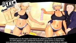 2boys 2girls alternate_breast_size alternate_hair_color ann_takamaki attitude_adjustment bimbofication blonde_hair condom corruption dark-skinned_female enemy_conversion fat_man femsub flippant_male grabbing_breasts groping groping_breasts junya_kaneshiro koikatsu lordem makoto_niijima maledom mind_control netorare obese_male objectification overweight_male persona persona_5 personality_change submissive_female suguru_kamoshida tan_body ugly_bastard ugly_man utter_domination yellow_eyes