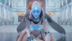 3d android animated consistent_pov echo_(overwatch) giver_pov human human_on_robot human_penetrating light-skinned_male looking_at_viewer male_pov overwatch penetrating_pov pov riding robot sfmpov sound tagme video