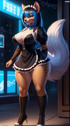 ai_generated animal_ears animal_humanoid anthro ass big_ass big_breasts cute female female_only furry furry_ass furry_breasts furry_ears furry_female furry_only furry_tail hyena hyenaloverai maid_hyena mammal seductive stable_diffusion