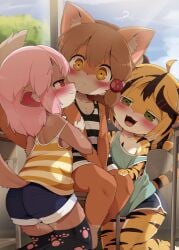 1boy 2girls 2girls1boy :3 adorable aroused blush confused confusion cub cute dagasi female female_cub femboy girly horny horny_female imminent_rape imminent_sex kohaku_(dagasi) male male_cub momo_(dagasi) original perro-kun questionable tagme