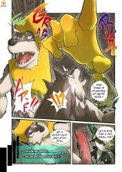 !!? 1boy 1boy1girl 1girls 2018 blue_eyes breasts canine canine_penis captured cheek_tuft comic cute_fang doujinshi ear_piercing english english_text fangs featureless_breasts feral grey_fur hand_on_penis holding_head holding_penis kikunyi knot link mask midna multicolored_body patreon patreon_logo penis red_eyes right_to_left small_breasts smug smug_face sweat teeth the_legend_of_zelda tongue twili twilight_princess veiny_penis white_fur wolf wolf_ears wolf_link yellow_sclera