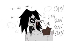 ahe_gao ballzz black_hair black_tongue gay grey_skin grim_(ballzz) incredibox no_visible_genitalia self_upload toony