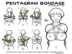 1girls 2010 arms_tied_behind_back black_and_white bondage breast_bondage how_to the_veterinarian tutorial