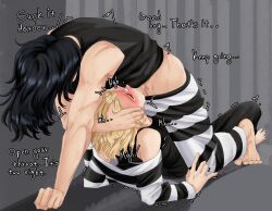 baji_keisuke black_hair blonde_hair deepthroat gagging gay long_hair madmancomedy manjiro_sano mikey_(tokyo_revengers) muscles prisoner saliva sano_manjiro simple_background sucking_penis teenager tokyo_revengers young