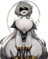 1girl 1girls big_ass big_breasts big_thighs bottomless breasts casual casual_nudity claws cleavage clothing drone fangs female female_only glitch_productions gray_hair huge_ass huge_breasts huge_thighs humanoid inner_sideboob large_breasts looking_at_viewer murder_drones nightmare_waifu no_bra open_clothes robot robot_girl seductive solo solo_female solo_focus standing tagme tail teasing thick_thighs thunder_thighs topwear usa37107692 v_(murder_drones) white_body yellow_eyes