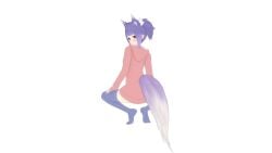 1girls 2021 3d 3d_(artwork) blush blushing_at_viewer brown_eyes clothed clothing female female_focus female_only indie_virtual_youtuber koikatsu_(medium) legwear light-skinned_female light_skin looking_at_viewer looking_back looking_back_at_viewer meme pink_sweater purple_ears purple_hair purple_legwear purple_tail purple_thighhighs simple_background sky_chocolate squatting_position sweater thicc_omni-man thick_thighs virtual_youtuber vtuber white_background wolf wolf_ears wolf_girl wolf_tail woohoolad