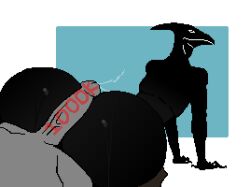 animated anthro ass avian big_butt bird black_body bodily_fluids corvid corvus_(genus) crow cum digital_media_(artwork) duo genital_fluids genitals male male/male mertvykhcrows nude oscine passerine penis pixel_(artwork) short_playtime simple_background