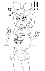 big_breasts cow_print huge_breasts kagamine_rin milk_bottle short_hair tagme tokidokisuiyobi vocaloid