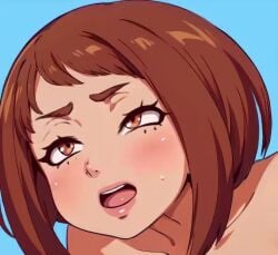 1boy 1girls 2d animated ass beach bikini breasts brown_eyes brown_hair cleavage female geshtar hi_res hips huge_breasts light-skinned_female light_skin male mp4 my_hero_academia ochako_uraraka outdoors penis pussy_grip sex short_hair sound sound_effects tagme thick_thighs thighs video