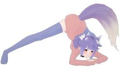 1girls 2021 3d 3d_(artwork) blush brown_eyes clothed clothing female female_focus female_only indie_virtual_youtuber jack-o_pose koikatsu_(medium) large_breasts legwear light-skinned_female light_skin meme pink_sweater purple_ears purple_legwear purple_tail purple_thighhighs simple_background sky_chocolate sweater tail_through_clothes thick_thighs virtual_youtuber vtuber white_background white_tail_tip wolf wolf_ears wolf_girl wolf_tail woohoolad