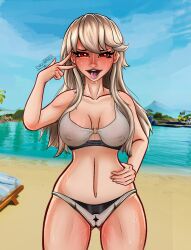 1girls 2023 2d 2d_(artwork) beach blonde_hair cum dutraimus fortnite fortnite:_battle_royale highres lexa_(fortnite) nude palm_tree princess_lexa_(fortnite) pussy