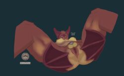 absurd_res anthro balls bat bat_wings breasts chastity_cage chastity_device floofingoop genitals herm hi_res intersex leaf-nosed_bat mammal membrane_(anatomy) membranous_wings microbat pussy solo vampire_bat wings yangochiropteran