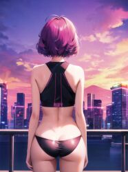 aesthetic ai_generated ass big_butt city cloud female female female_focus female_only genitals girly panties sky solo synthwave