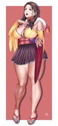 1girls alternate_costume alternate_hairstyle arcedo bare_legs barefoot braid breasts brown_hair cleavage dorothea_arnault earrings female female_only fire_emblem fire_emblem:_three_houses fire_emblem_warriors:_three_hopes green_eyes hand_on_own_chest large_breasts legs long_hair nail_polish nintendo official_alternate_hairstyle open_mouth pink_nails red_background ring singing skirt smile solo thick_thighs wedding_ring