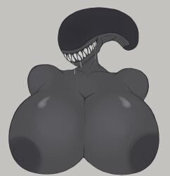 alien alien_(franchise) alien_girl amadchief big_breasts female_xenomorph huge_breasts sharp_teeth xenomorph