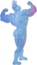 1boy ass back_muscles bara barefoot beefy daddy elemental_(pixar) flexing gay male male_only manly muscle muscular muscular_male naked no_visible_genitalia non-human rear_view solo sparksstars toony transparent_background wade_ripple yaoi