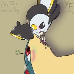 1:1 2023 after_kiss ambiguous_gender black_body black_eyes bodily_fluids cum cum_in_mouth cum_inside cum_string digital_media_(artwork) disgust duo emolga fates feral generation_2_pokemon generation_5_pokemon genital_fluids kinktober kinktober_2023 looking_at_another mammal mustelid musteline nintendo open_mouth page_20 pokemon pokemon_(species) quilava red_eyes rodent shadow signature simple_background snowballing tan_body text white_body yellow_cheeks