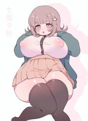 character_name clarevoir curvy cute danganronpa danganronpa_2:_goodbye_despair danganronpa_3 huge_breasts nanami_chiaki nipple_bulge nipples_visible_through_clothing plump thick_thighs voluptuous wide_hips