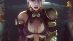 2023 3d 3d_(artwork) animated big_breasts blue_eyes breasts british british_female cleavage clothed_sex clothing female first_person_view foreskin human isabella_valentine large_breasts lorgegucas male male/female male_pov namco paizuri pale-skinned_female pale-skinned_male partial_male penis pov pov_sex purple_lipstick sex short_hair soul_calibur sound straight tagme titjob uncut video video_games white_hair