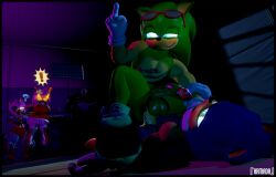 3d 3d_(artwork) adam_smasher amy_rose anal anal_insertion anal_sex anger armada_(artist) blue_body blue_fur blue_skin erection foot_on_arm garry's_mod grabbing_arm grabbing_chair green_body green_fur green_skin hand_on_throat male/male middle_finger mobian_(species) nipples pinned pinned_arms pinned_down pinned_to_floor reading reading_book rusty_rose scourge_the_hedgehog sonic_(series) sonic_prime sonic_the_hedgehog sonic_the_hedgehog_(series) sunglasses sunglasses_on_head white_gloves