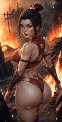 1girls ai_generated ass ass_focus avatar_the_last_airbender azula big_ass bikini brown_hair bubble_butt fat_ass female female_only lipstick makeup revealing_clothes skimpy solo stable_diffusion swimsuit swooty_booty tagme thick_thighs topknot wide_hips