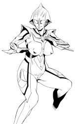 erect_nipples fighting_stance large_breasts milf rule_63 thick_thighs ultraman_(franchise) ultraman_nexus wife