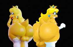 absurd_res adri164 ass balls big_ass big_balls big_butt big_penis blonde_hair bubble_butt clothing cock-tail cosplay crown duo ear_piercing eyewear femboy genitals girly gloves hair handwear headgear hi_res inimus kamek koopa legwear makeup male mario_(series) nintendo nipples penis piercing princess_kamek princess_peach_(cosplay) scalie sharp_teeth smile stockings super_mario_bros._(2023_film) tail teeth wide_hips yellow_body