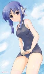 blue_eyes blue_hair crotch hmx-17a ilfa_(to_heart) robot_ears robot_girl robot_humanoid robotic_reveal swimsuit swimwear to_heart_(series) to_heart_2 to_heart_2_another_days