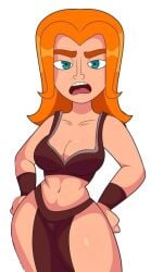 1girls 2d absurd_res absurdres angry angry_face anime_style athletic athletic_female belly_button big_breasts blue_eyes bracelet bracelets breasts clash_(series) clash_a_rama clash_of_clans clash_royale color digital_drawing_(artwork) eyebrows female female_focus female_only fit_female freshnsfw front_view frown ginger half-closed_eyes half-dressed half_naked hand_on_hip hi_res hips light-skinned_female light_skin looking_at_viewer narrowed_eyes navel no_bra no_panties no_underwear open_mouth orange_eyebrows orange_hair pale-skinned_female pale_skin pelvic_curtain pose posing shiny_skin simple_background slim_waist smooth_skin solo supercell teeth teeth_showing thick_ass thick_breasts thick_thighs thighs tight_clothing tight_pussy tongue topwear valkiria valkyrie valkyrie_(clash_of_clans) valkyrie_(clash_royale) white_background wide_hips wrist_cuffs wristwear