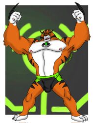 anthro ben_10 bulge cartoon_network furry furrygl gay male male_focus male_only nipples penis rath solo solo_anthro solo_male standing tiger
