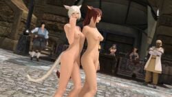 avatar_(ff14) casual_nudity completely_nude completely_nude_female exhibitionism female final_fantasy final_fantasy_xiv gpose(ffxiv) miqo'te nude public_indecency public_nudity y'shtola zenra