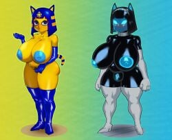 1futa 1girls animal_crossing ankha ankha_(animal_crossing) anthro areolae before_and_after big_breasts big_penis brainwashing breasts bulge censored crabhorn damselcorp damselcorp_drone drone droneification english_text erection female furry futanari futanari_transformation heeled_feet high_heels huge_ass huge_breasts humanoid_penis identity_death latex latex_transformation mind_control mosaic_censoring nipples nude penis penis_growth post_transformation pre-transformation restrained solo text thick_lips thick_thighs thighhighs tongue tongue_out transformation wide_hips