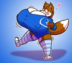 blushing breast_expansion breasts embarrassed female furry_only instablimp sequence shocked shocked_expression thick_thighs