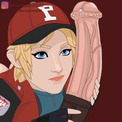 ass ass_out eyebrows_raised fortnite fortnite0245 hat holding_penis horsecock jacket looking_at_penis partially_clothed partially_clothed_female piper_pace_(fortnite) precum self_upload shirt tagme veiny_penis