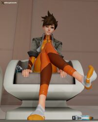 1female 1girls 3d 3d_(artwork) 4k alternate_version_available blender blender_(software) blender_cycles blizzard_entertainment bodysuit british british_female brown_eyes brown_hair european european_female eye_contact feet feet_up female female_focus female_only foot_fetish foot_focus high_resolution highres legs legs_crossed legs_up lena_oxton lips long_legs medium_hair nail nail_polish nails overwatch overwatch_2 skin_tight skinsuit skintight sleepykat smile smiling_at_viewer socks socks_on socks_only solo solo_female solo_focus teeth tracer wink winking winking_at_viewer