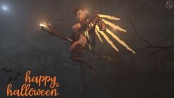 3d big_breasts big_penis futa_only futanari halloween hornywitches3d mercy overwatch witch_hat