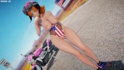 1girls 3d 60fps america american_flag_print animated ass ass_shake audible_music big_ass big_breasts bouncing_breasts breasts curvy dancing desert eyewear_on_headwear female female_only female_pubic_hair goggles hands_behind_head highres highway jic_jic large_filesize leotard leotard_aside leotard_pull looking_at_viewer medium_hair mikumikudance_(medium) mmd motorcycle motorcycle_helmet music nipples no_sex nora_valkyrie nude nude_dancing nude_female orange_hair outdoors pale-skinned_female pale_skin partially_clothed partially_clothed_female perky_breasts pink_headwear pubic_hair pussy road rooster_teeth rwby shiny_skin shoes smile solo sound sparse_pubic_hair standing tagme uncensored video voluptuous watermark