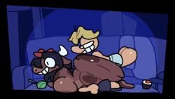 animated anthro bovine captain_laserhawk:_a_blood_dragon_remix cream_and_chocolate male mp4 no_sound rayman rayman_eating_sushi superiorfox tagme vaginal_penetration video